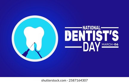 National Dentist Day. March 6. his holiday-themed design is perfect for backgrounds, banners, greeting cards, posters with text inscription, Classic social media posts. Vector illustration.