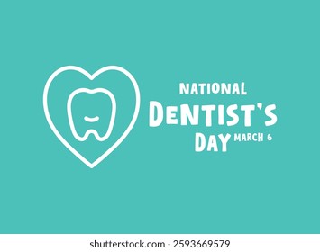 National Dentist's Day. March 6. Flat design vector. Eps 10.