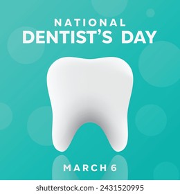 Día Nacional del Dentista. Adecuado para tarjetas, banners, afiches, redes sociales y más. 