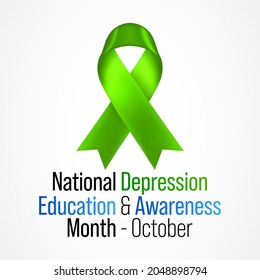 National Depression education and awareness month is observed every year in October, it is a common condition, and recovery is possible with the right treatment. Vector illustration