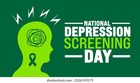 National Depression Screening Day background or banner design template is observed every year in October. Holiday concept. Template for card, poster, placard, template. eps 10