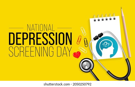 National Depression Screening Day Observed Every Stock Vector (Royalty ...