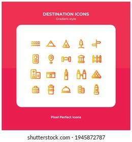 National destination icon pack vector 