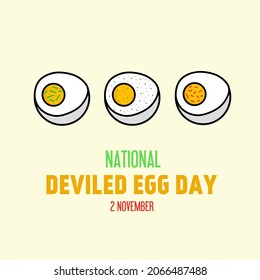 National Deviled Egg Day. Various flavors of deviled egg dish concept. 2 November