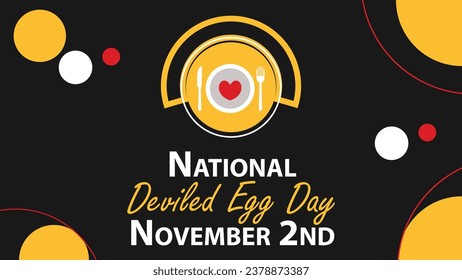 National Deviled Egg Day vector banner design. Happy National Deviled Egg Day modern minimal graphic poster illustration.