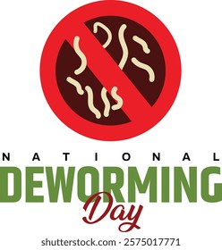 National Deworming Day, vector logo design text written in english with worms