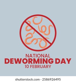 National Deworming Day, vector logo design of worms in stomach