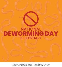 National Deworming Day, vector logo design of worms in stomach