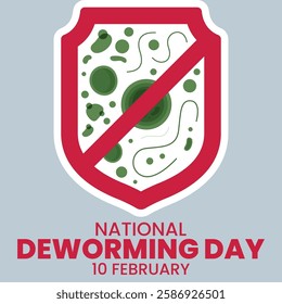 National Deworming Day, vector logo design of worms in stomach