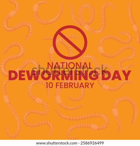 National Deworming Day, vector logo design of worms in stomach