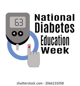 National Diabetes Education Week, Idea For A Poster, Banner, Flyer Or Postcard On A Medical Theme Vector Illustration