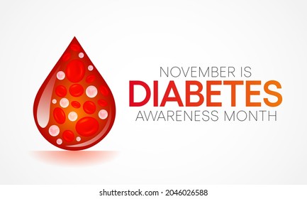 National Diabetes month is observed every year in November, it is the primary global awareness campaign focusing on diabetes. Vector illustration