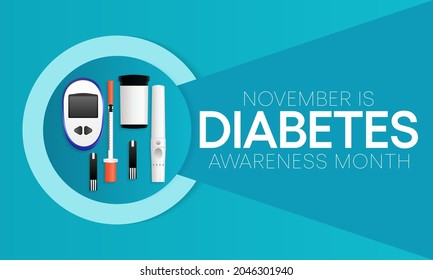 National Diabetes month is observed every year in November, it is the primary global awareness campaign focusing on diabetes. Vector illustration