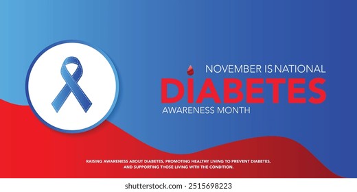 O mês nacional do diabetes é observado todos os anos em novembro, é a principal campanha de conscientização global com foco no diabetes. Ilustração vetorial