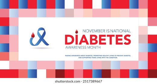 National Diabetes Monat wird jedes Jahr im November beobachtet, es ist die primäre globale Sensibilisierungskampagne mit dem Schwerpunkt auf Diabetes. Vektorgrafik