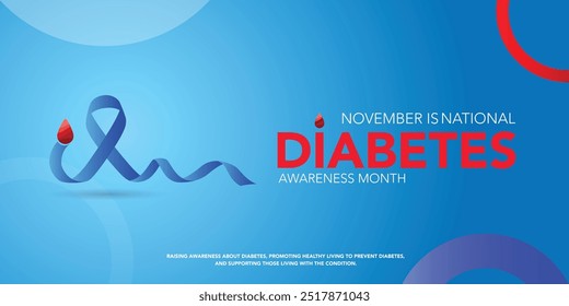 National Diabetes month is observed every year in November, it is the primary global awareness campaign focusing on diabetes. Vector illustration