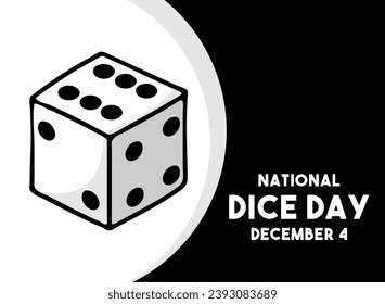 National Dice Day. December 4. Eps 10.