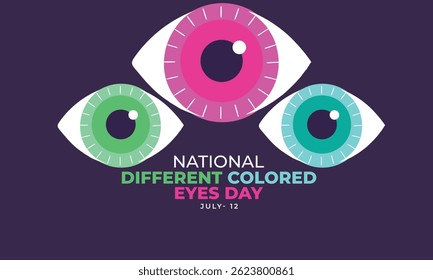 National Different Colored Eyes Day. background, banner, card, poster, template. Vector illustration.