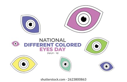 National Different Colored Eyes Day. background, banner, card, poster, template. Vector illustration.