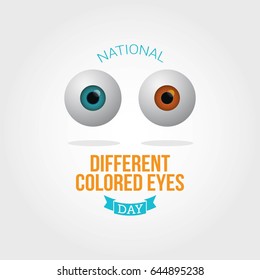 national different colored eyes day vector illustration