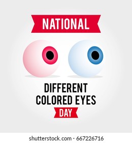 National Different Colored Eyes Day Vector Illustration. Suitable for poster, banner, campaign, and greeting card
