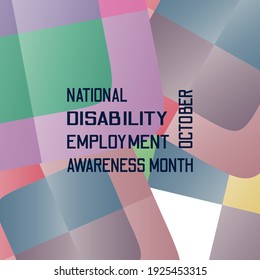 National Disability Employment Awareness Month. Suitable For Greeting Card Poster And Banner