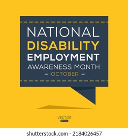 National Disability Employment Awareness Month, Held On October.