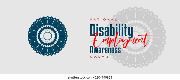 National Disability Employment Awareness Month. Holiday Concept. Template For Background, Banner, Card, Poster, T-shirt With Text Inscription