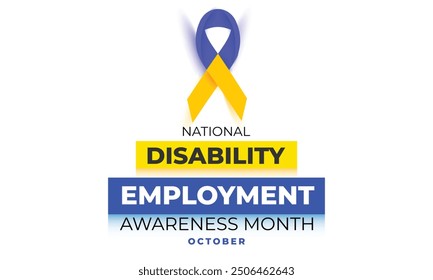 National Disability Employment Awareness Monat. Hintergrund, Banner, Karte, Poster, Vorlage. Vektorgrafik.