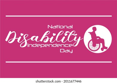 National Disability Independence Day. Holiday Concept. Template For Background, Web Banner, Card, Poster, T-shirt With Text Inscription