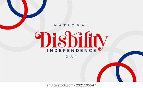 national disability independence day Holiday concept. Template for background, banner, card, poster, t-shirt with text inscription