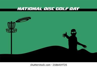 National Disc Golf Day. Holiday concept. Template for background, banner, card, poster, t-shirt with text inscription