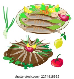 The national dish of Asia .A plate of ready-made food. Poster menu advertising restaurant.