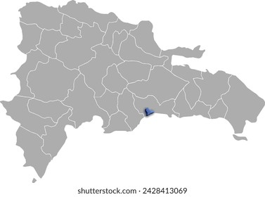 NATIONAL DISTRICT DEPARTMENT MAP STATE OF Dominican Republic 3D ISOMETRIC MAP