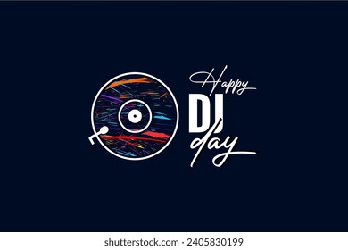 Nationales DJ Day Holiday Konzept. Vorlage für Hintergrund, Banner, Karte, Poster, T-Shirt mit Textaufschrift