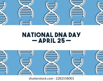National DNA Day. April 25. Seamless pattern DNA icon. Poster, banner, card, background. Eps 10.