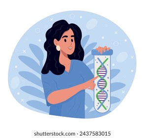 Día Nacional del ADN. 25 de abril. Un técnico de laboratorio examina el ADN humano.