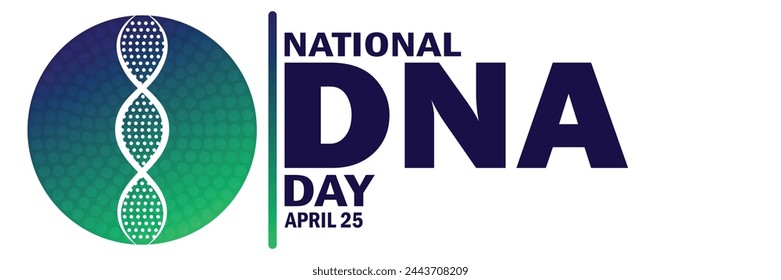 In: National DNA Day. Geeignet für Grußkarte, Poster und Banner.