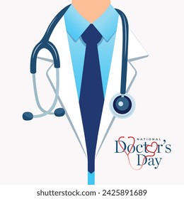 National Doctors Day Background Design with physician illustration