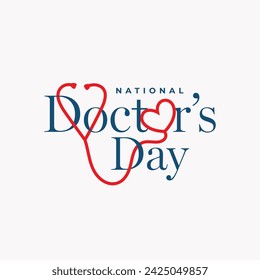 National Doctors Day Background in Typographic Design 