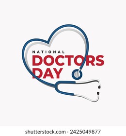 National Doctors Day Background in Typographic Design 