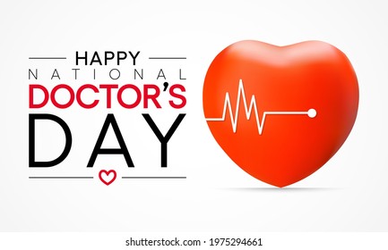 National Doctors' Day is a day celebrated to appreciate and recognize the contributions of physicians to individual lives and communities. Vector illustration.