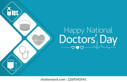 National Doctors' Day is a day celebrated to appreciate and recognize the contributions of physicians to individual lives and communities. Vector illustration.