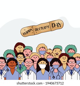 National Doctors' Day is a day celebrated to recognize the contributions of physicians, character is two female  