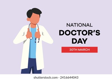 Concepto del Día Nacional de los Médicos. Ilustración vectorial plana de color aislada.