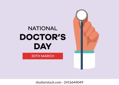 Concepto del Día Nacional de los Médicos. Ilustración vectorial plana de color aislada.