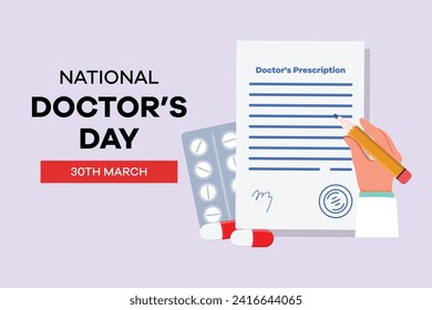 Konzept des "National Doctors Day". Farbige, flache Vektorgrafik einzeln.
