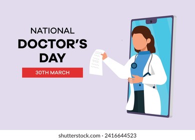 Concepto del Día Nacional de los Médicos. Ilustración vectorial plana de color aislada.