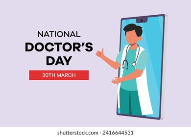 National Doctors Day concept. Colored flat vector illustration isolated.