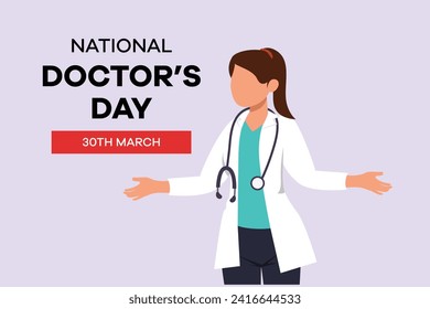 Concepto del Día Nacional de los Médicos. Ilustración vectorial plana de color aislada.